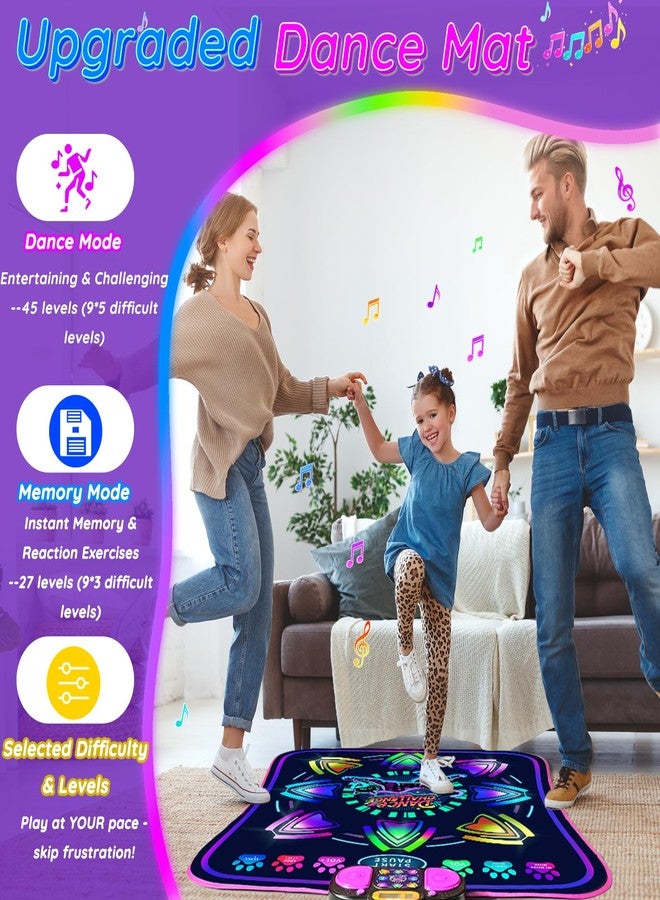 MOMUSE Kids Dance Mat with Display & Lockable Levels, 2 Challenge Modes Electronic Dance Pad 6 Volume Levels Built-in Music Toy Musical Mat, Christmas Birthday Gift for 3-12 Years Girls Boys - Image 2